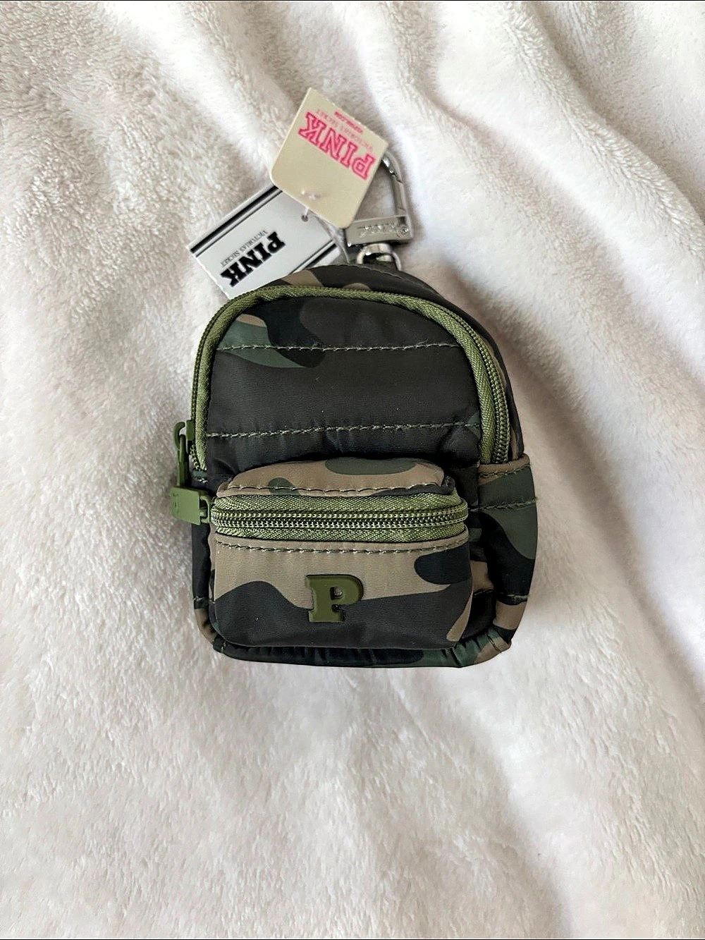 PINK Camo Mini Bag in Green & Brown NWT
